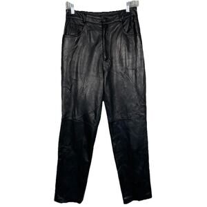 Vtg Michael Hoban North Beach Leather Pants Womens 10 (28x31) Black Butter Soft